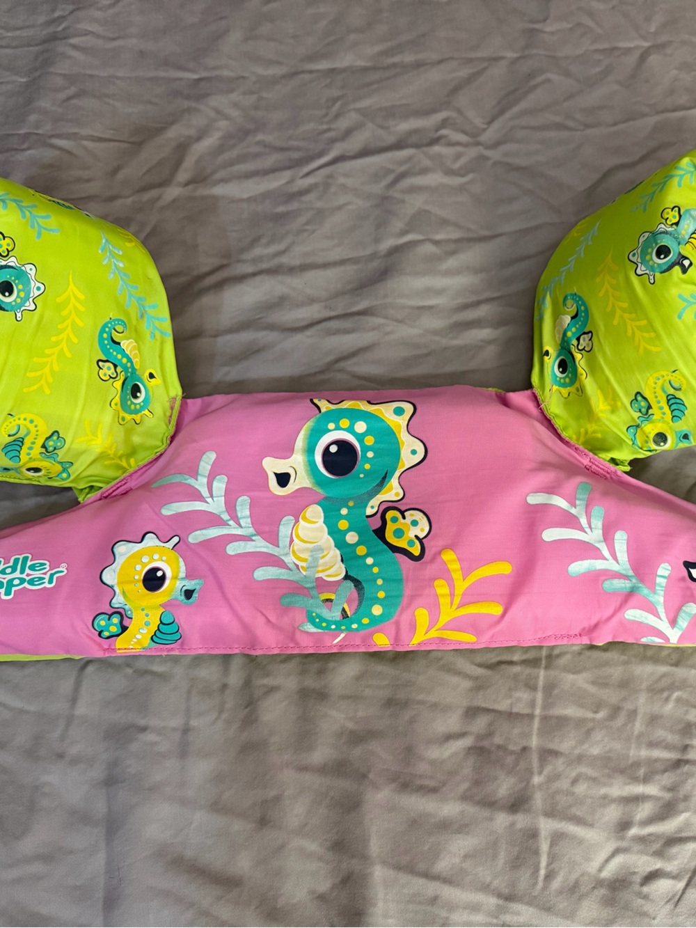 Puddle Jumper Child Life Jacket, Seahorse, Pink/Green, 33-55 lbs